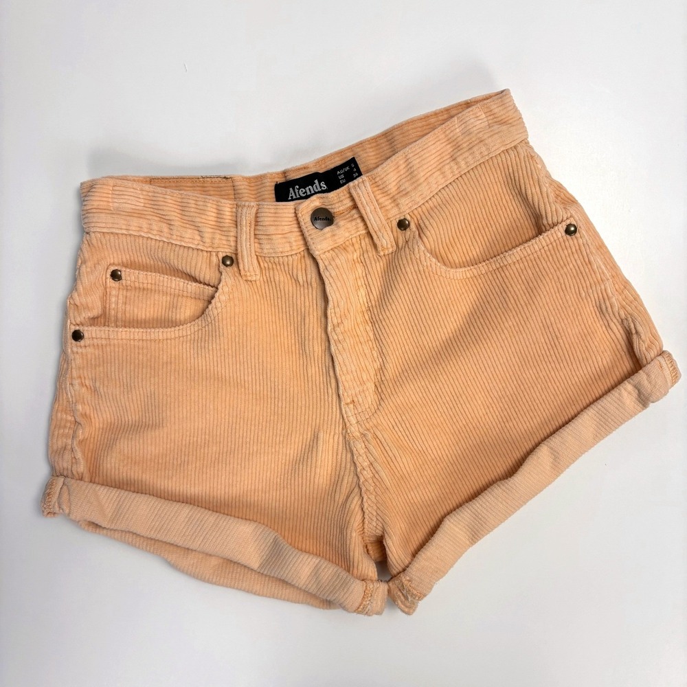 Afends Peach Tyler Cuffed Corduroy Shorts 4 Retro Surf Festival Boardwalk Skater